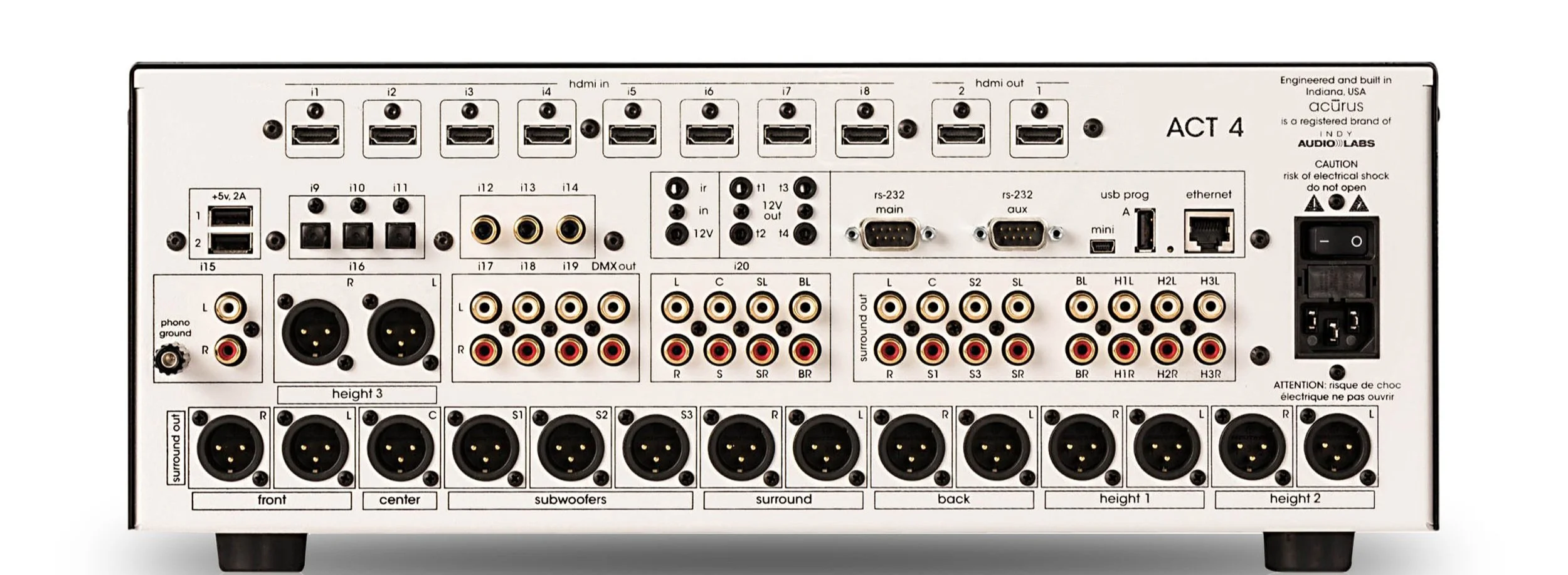 Acurus ACT4 Rear Panel